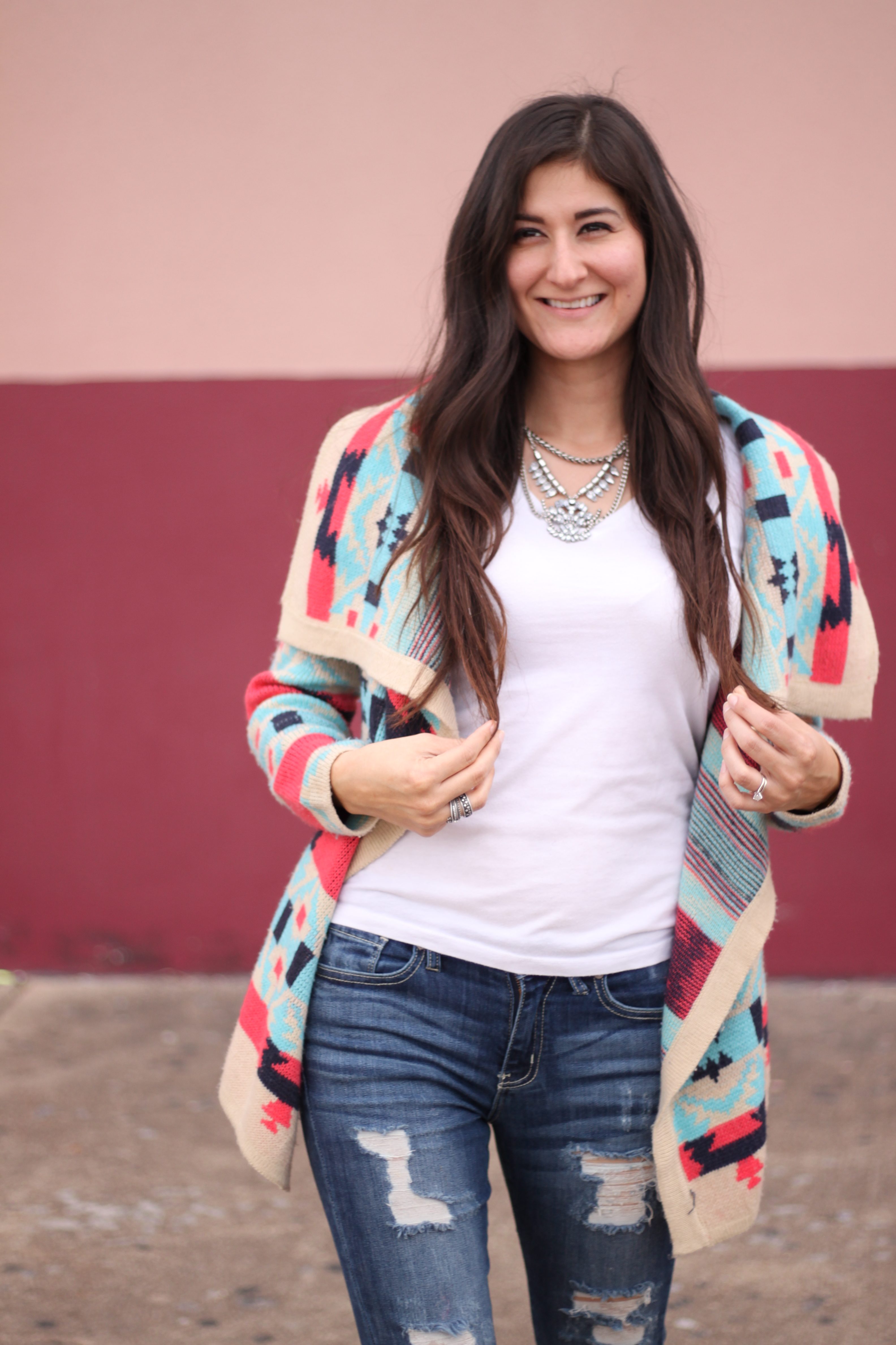 Aztec Cardigan Fall outfit - The 