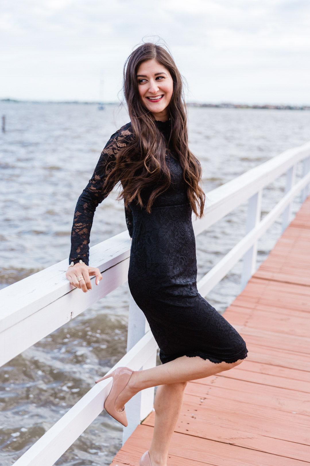 Black dress perfect for fall weddings or date night. | The Fashionable Maven