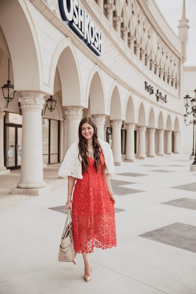 Valentine's day look: Red crochet dress great for date night, wedding guest style, or Sunday  best. Nordstrom dresses summer. Fashion blogger outfit #weddingguestoutfit #reddress #datenightoutfit #nordstrom 