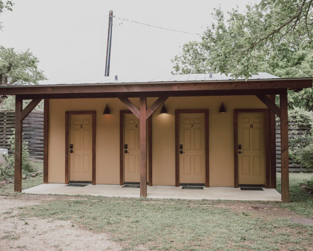 Four restroom doors for the bathrooms in New Braunfels. Tipis on the Guadalupe river. 