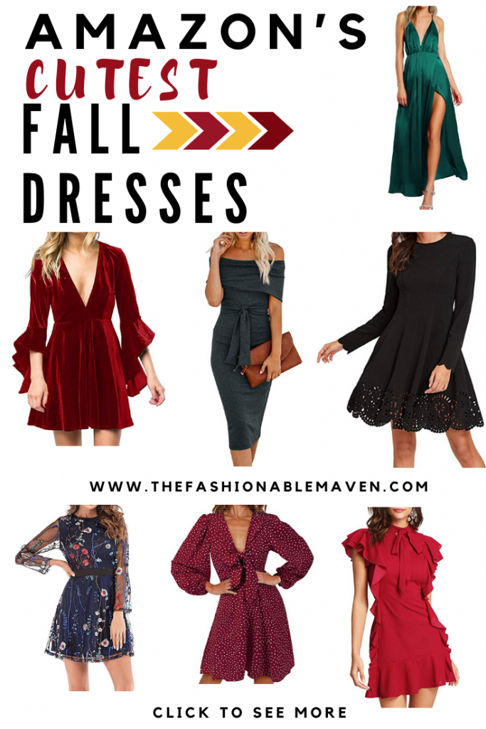 Looking for Wedding Guest Dresses? Well I have rounded up some Fall Dresses. Click to see all of the Fall Dresses to wear to a wedding at The Fashionable Maven blog. www.thefashionablemaven.com
