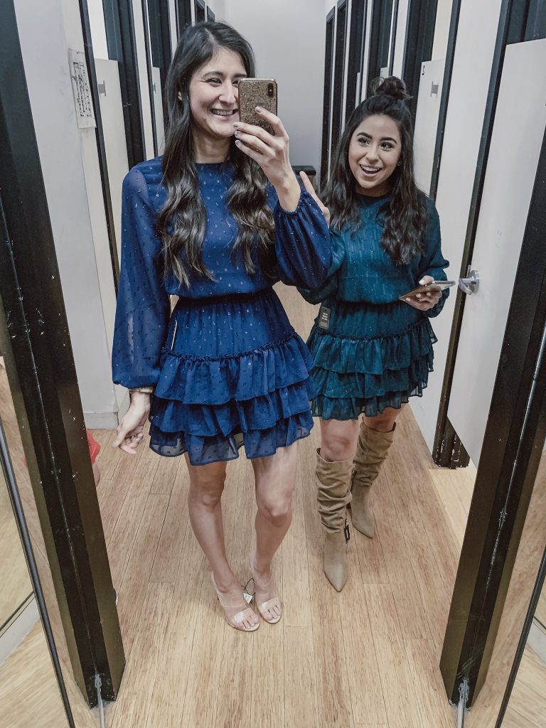 Express Try on Haul ruffle dresses. The Fashionable Maven