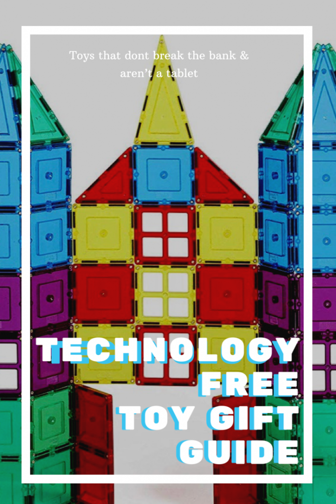 Technology Free Toy Gift Guide for Christmas, birthdays, and any other time of the year. 