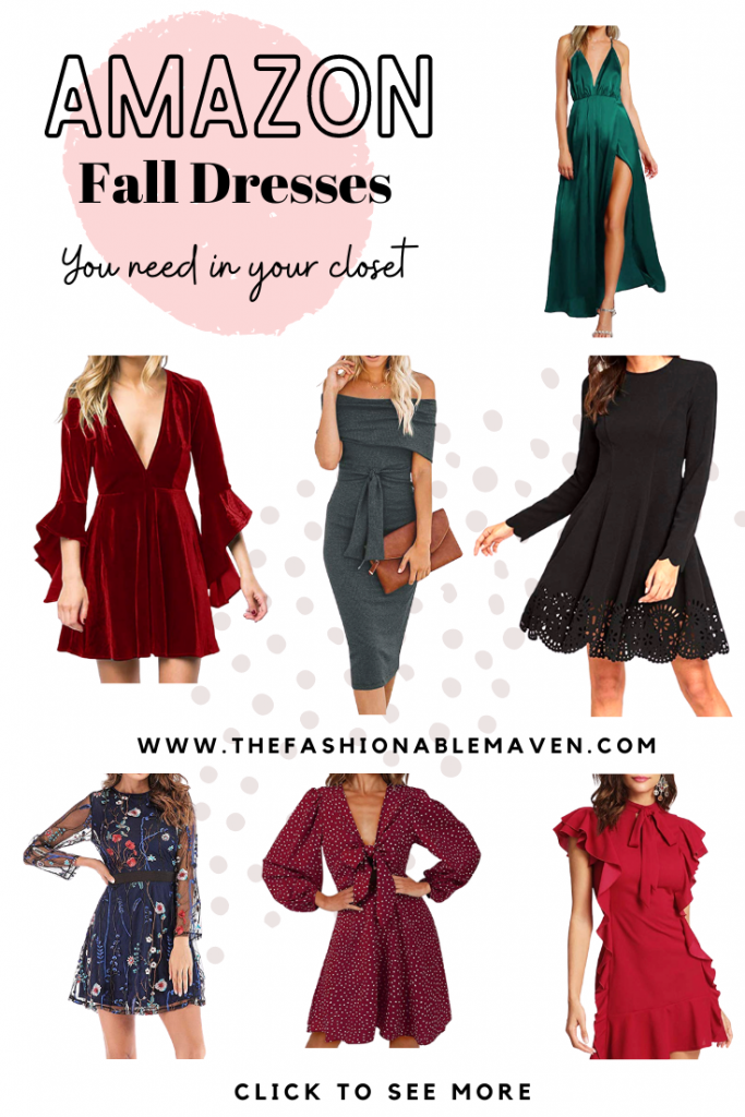 Amazon Fall Dresses picks from The Fashionable Maven Blog.